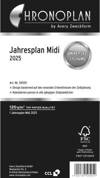 Actual product image Chronoplan Annual plan Midi 2025