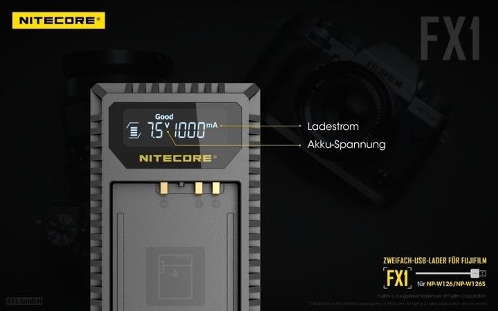 Produktbild Nitecore FX1 - für Fuji Cameras (Ladegerät)
