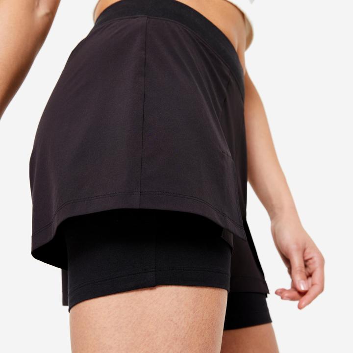 Produktbild Domyos Shorts mit Untershorts 2-in-1 Damen - 500 schwarz (S)
