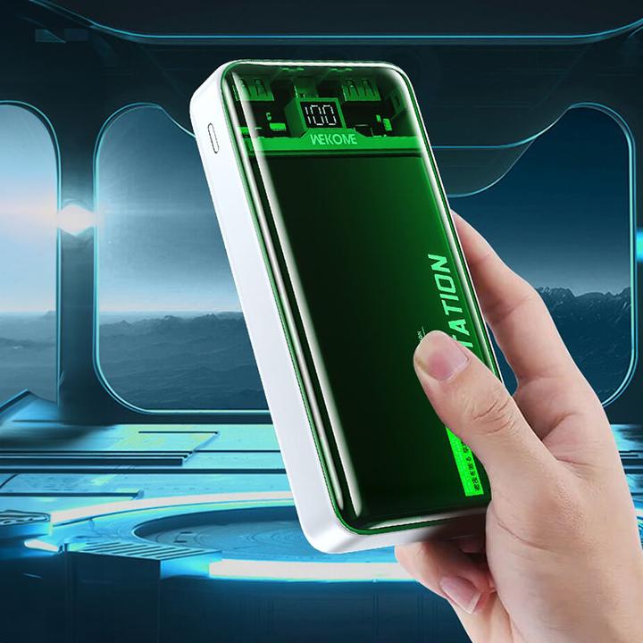 Actual product image Wekome WP-351 Vanguard-Serie – Powerbank 20000 mAh PD 20 W + QC 22,5 W (grün/transparent) (20000 mAh)