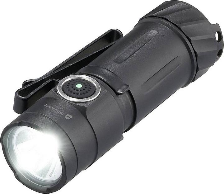 Actual product image Toolcraft TO-9664728 Mini torch, adjustable, with belt clip, with emergency light (7.02 cm, 1200 lm)