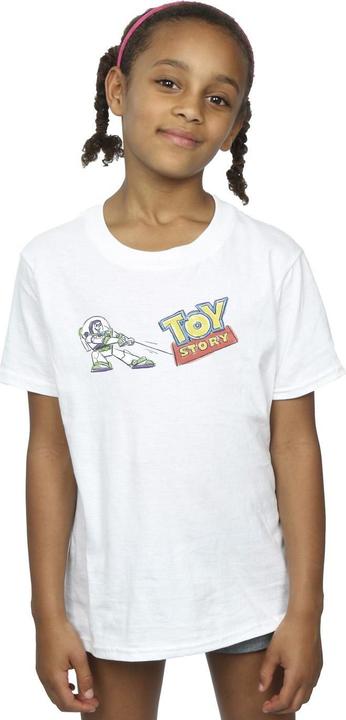 Actual product image Disney Girls Toy Story Buzz Pulling Logo Cotton T-Shirt (116)