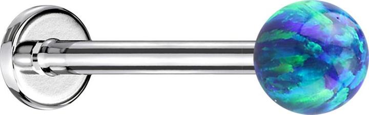 Immagine prodotto Star Piercing Micro Labret argento con sfera blu opale (senza ottone, Acciaio chirurgico 316L)