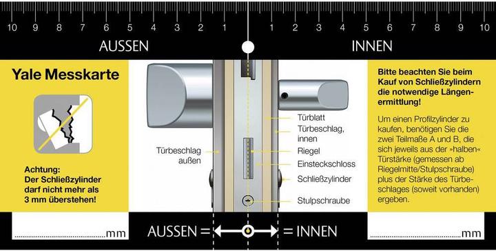 Produktbild Yale Profil Doppelzylinder Serie 1000, Aussen /Innenmass: 40/40 mm (Profilzylinder)