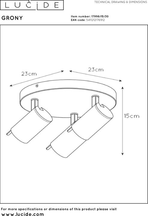 Actual product image Lucide Grony (1050 lm, GU10)