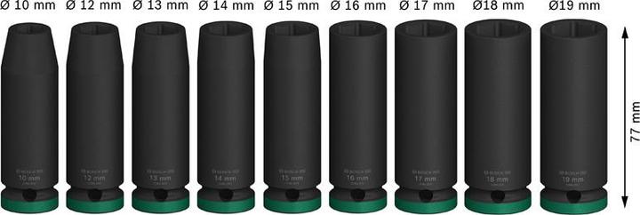 Immagine prodotto Bosch Professional Zubehör Impatto PRO (17 mm, 19 mm, 14 mm, 16 mm, 13 mm, 12 mm, 15 mm, 18 mm, 10 mm)