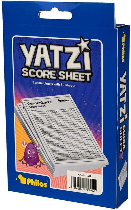 Actual product image Philos Yatzy, playing pad, winning cards, pack of 5 (German)