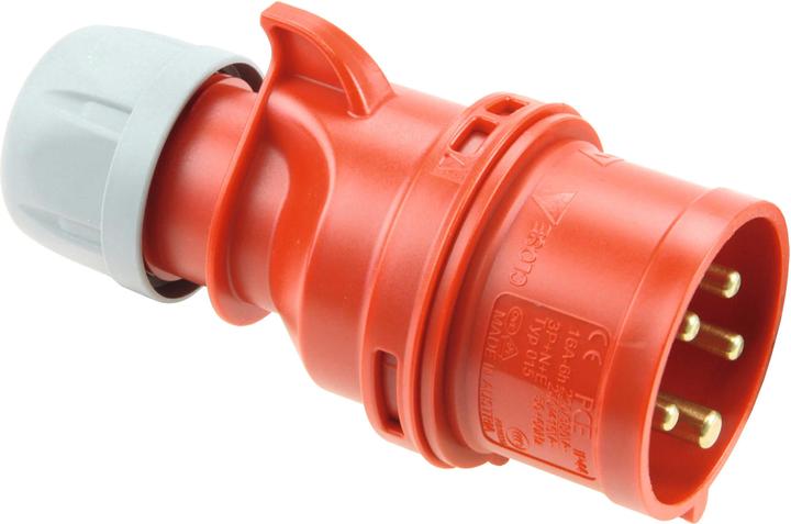 Actual product image PCE CEE Three-phase plug Shark 400V 16A IP44 015-6