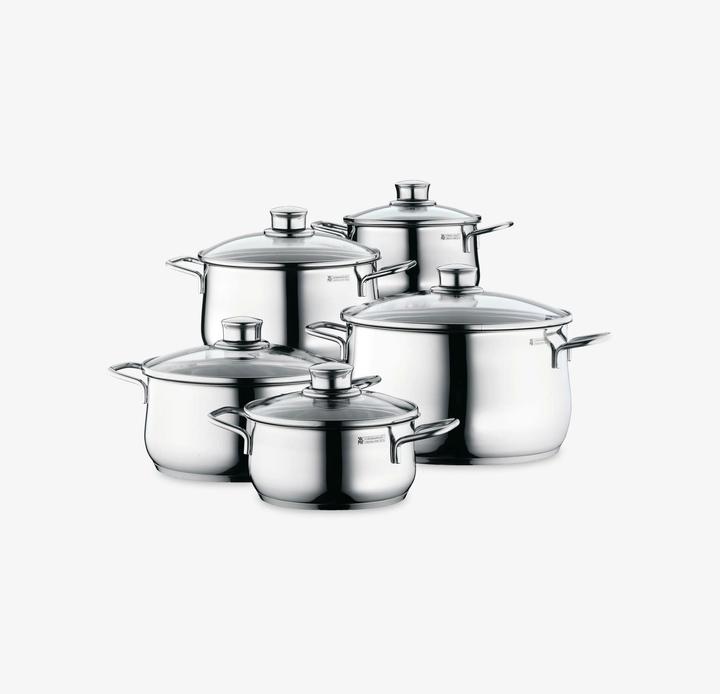 Image du produit WMF Set de casseroles pour plaque à induction avec couvercle en verre Diadem Plus (5 pcs) (16 cm, Ensemble de casseroles et de poêles de cuisson)