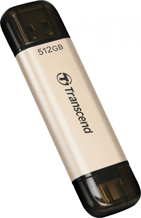 Actual product image Transcend JetFlash 930C USB flash drive 512 GB USB Type-A / USB Type-C 3.2 Gen 1 (3.1 Gen 1) Gold (512 GB, USB-C, USB-A, USB 3.2)