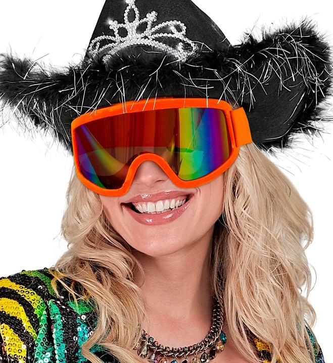 Image du produit Widmann Lunettes de ski néon orange années 80