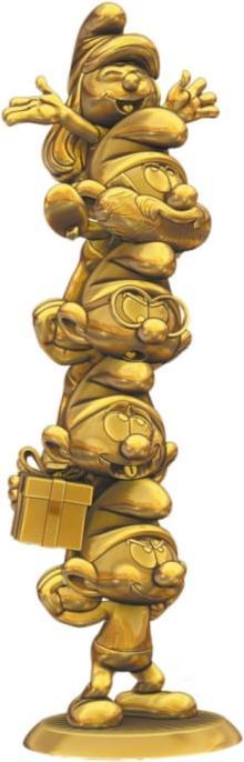 Actual product image Plastoy The Smurfs resin statue Smurf Column Gold Limited Edition 50 cm
