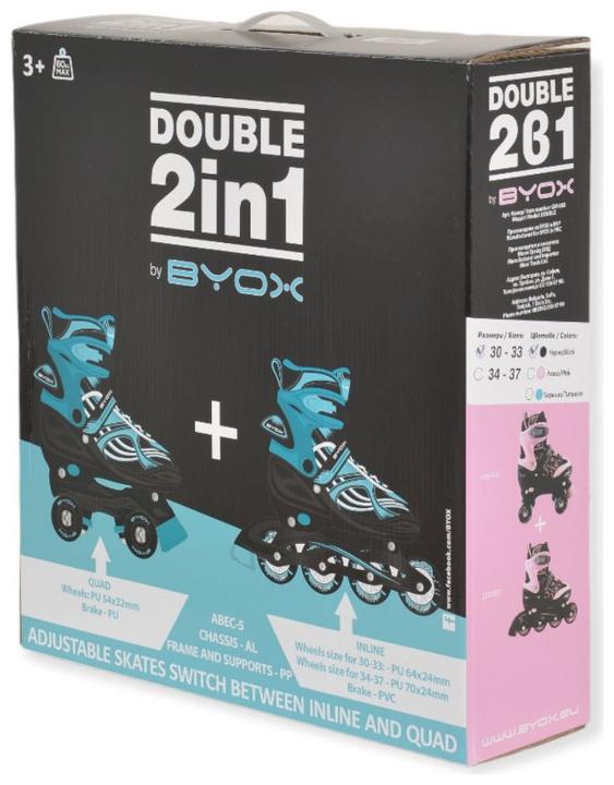 Actual product image Byox rollers 2 en 1, double pink (30, 31, 32, 33)