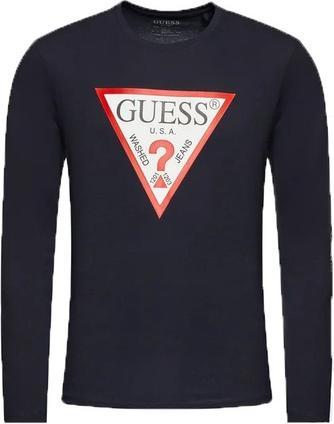 Image du produit Guess Chemise CN LS ORIGINAL Logo pour Homme, Bleu/Blanc/Rouge/Noir, L (L)