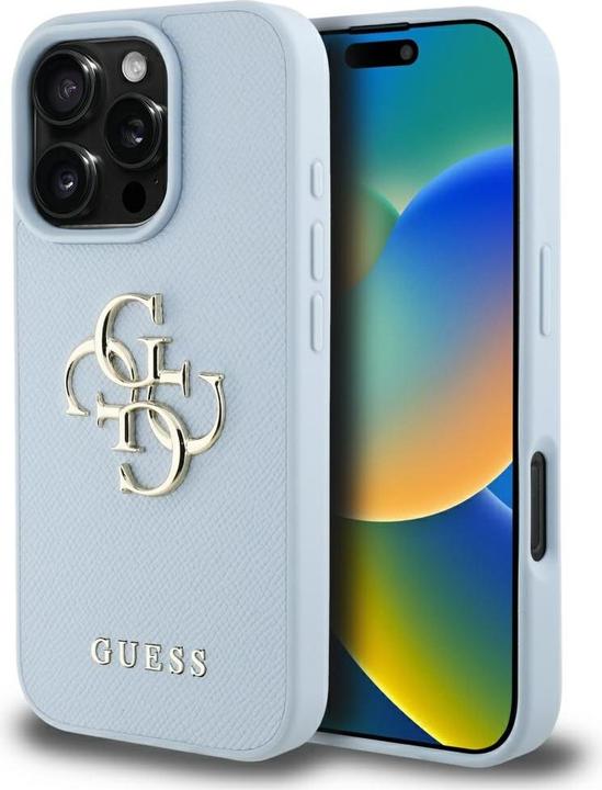 Image du produit Guess Hardcase PU Grained Big 4G and Classic Logo Case for iPhone 16 Pro 6,3" Blue (Apple iPhone 16 Pro)