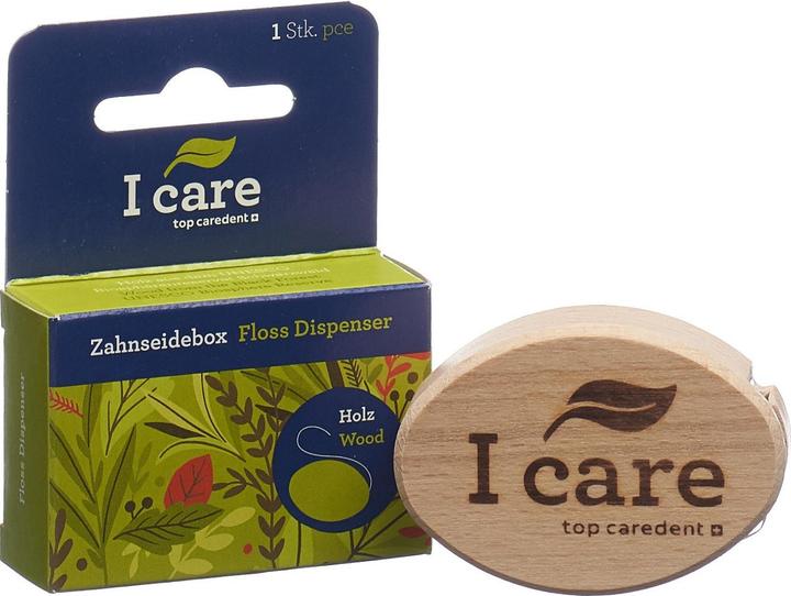 Image du produit Top Caredent Boîte à soie dentaire en bois avec soie dentaire naturelle cardamom & cire d'abeille (25 m)