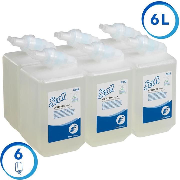 Immagine prodotto Kimberly-Clark Clark SCOTT® 6x 1 L Schiuma di sapone già Kleenex Luxurious Foam - Detergente per le mani (Sapone liquido, 1000 ml)