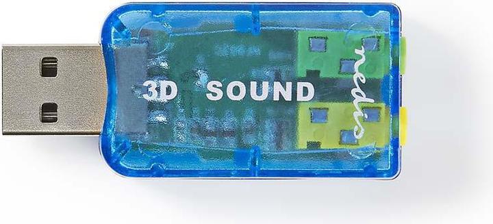 Actual product image Nedis Sound card 5.1 USB 2.0 Microphone connection: 1x 3.5 mm Headset connection: 3.5 mm Male Black (USB)