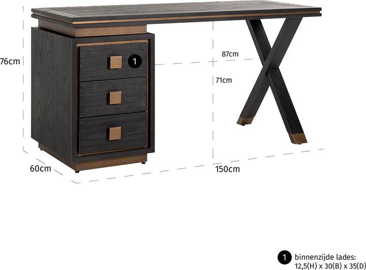 Produktbild Richmond Interiors Hunter (450 x 60 x 76 cm)