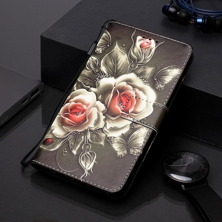 Produktbild Ueli Express iPhone 11 Buch Etui Tasche mit Kartenfach Rosen (Apple iPhone 11)