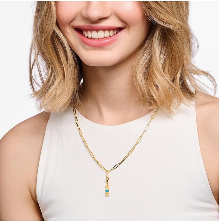 Produktbild Thomas Sabo Member Charm Halskette mit Weissem Charmista Coin Vergoldet (925er Silber, Emaille, 45 cm)