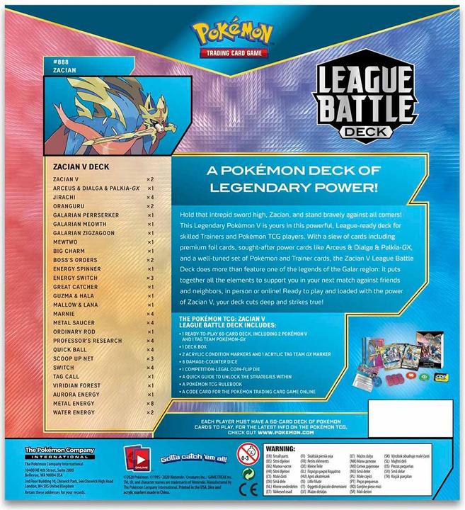 Immagine prodotto Pokémon League Battle Deck Zacian V (Inglese, Ponte)