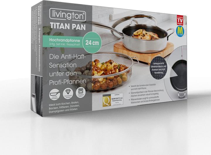 Actual product image Livington Titan Pan (26.50 cm, Frying pan, Aluminium, Stainless steel)