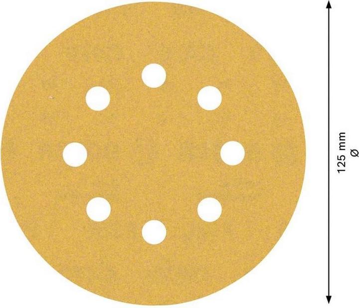 Produktbild Bosch Professional Zubehör EXPERT C470 Schleifpapier mit 8 Löchern für Exzenterschleifer, 125 mm, G 180, 5-tlg. (180)