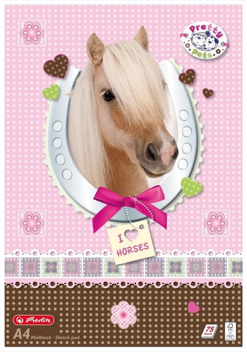 Produktbild Herlitz Malblock Pretty Pets DIN A4, 70 g/qm, 75 Blatt (A4, Kein Einband)