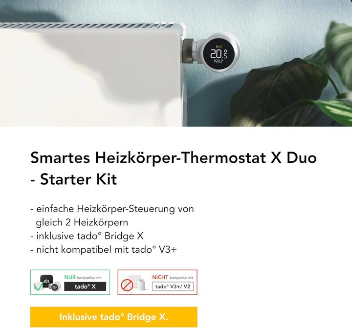 Produktbild tado° Smartes Heizkörperthermostat Starter Kit X