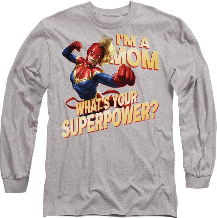 Immagine prodotto Captain Marvel Mom Superpower Maglietta Festa della Mamma Adulto Unisex (L)