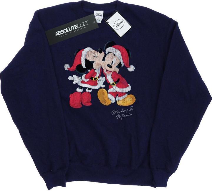 Actual product image Disney Womens/Ladies Mickey And Minnie Christmas Kiss Sweatshirt (S)