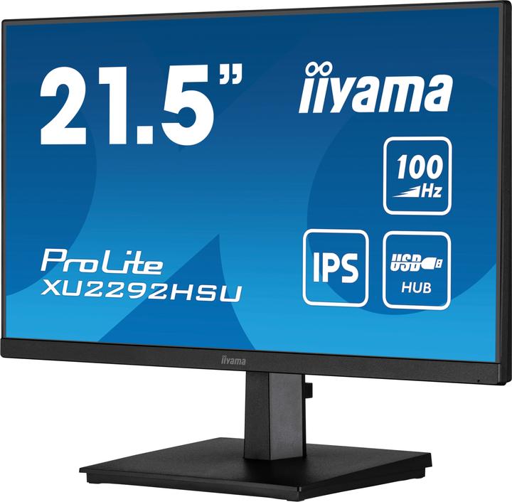iiyama XU2292HSU-B6 54.61cm 21.5inch ETE IPS FHD 100Hz 250cd/m2 0.4ms HDMI DP USB-HUB 4x3.2 Speakers (1920 x 1080 pixels, 21.50")