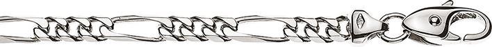Image du produit Natsumi Schmuck Collier en or blanc 18K/750 Figaro 4.0mm (Or blanc 750/18 K, 50 cm)