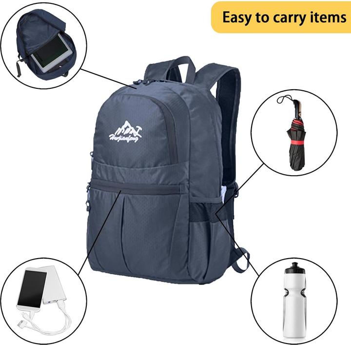 Actual product image Intirilife Foldable backpack in dark blue (36 l)