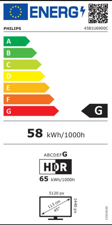 Energie-Label Philips 45B1U6900C (5120 x 1440 Pixel, 44.50")