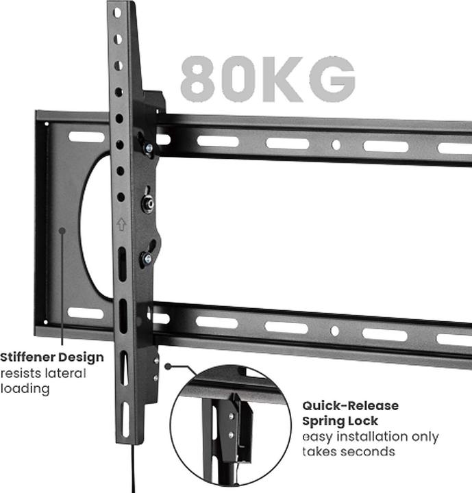 Actual product image Wiltec TV mount 37"-80" TV wall mount 80kg TV mount steel (80")