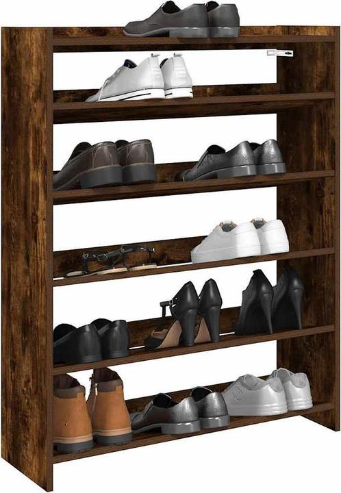 Productafbeelding VidaXL Eiken schoenenrek gerookt 80x25x100 cm materiaal op houtbasis (80 x 25 x 100 cm)