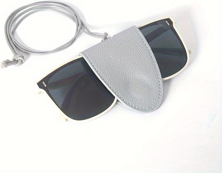Produktbild Only-Bags.Store PU Leder Brillenetui mit Nackenband - Tragbare magnetische Sonnenbrillenhalterung - Universal Fit