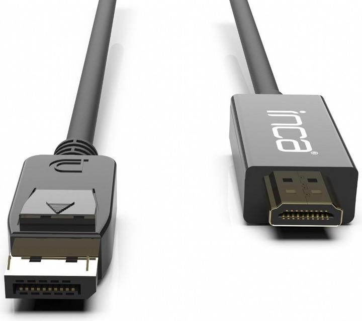 Actual product image Inca DisplayPort to HDMI,cable length 1.8 m,10.2 Gbit/s (max.) (1.80 m, DisplayPort, HDMI)