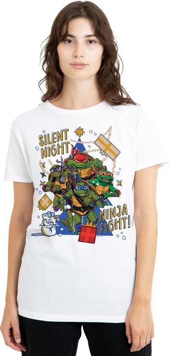 Actual product image Teenage Mutant NT Unisex Adult Silent Night Ninja Fight Christmas T-Shirt (M)