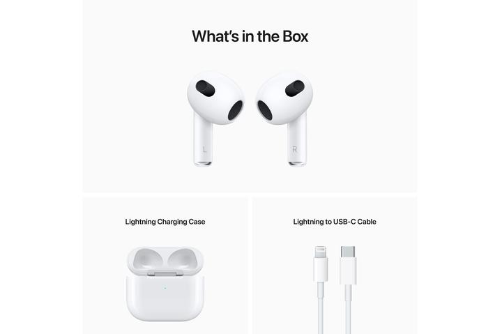 Produktbild Apple AirPods (3rd Gen.) Lightning Case (keine Geräuschunterdrückung, 6 h, Kabellos)