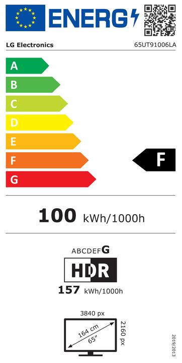 Energie-Label LG 65UT91006LA (65", UT91, LED, 4K, 2024)