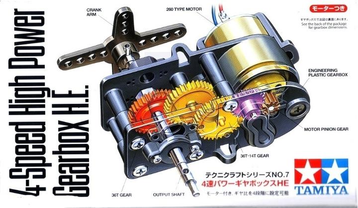 Actual product image Tamiya 4-Speed High-Power Gearbox Kit (Tamiya Gearbox, Motor)
