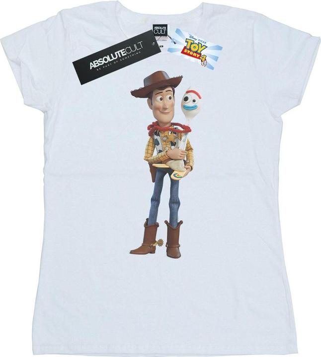 Actual product image Disney Womens/Ladies Toy Story 4 Woody And Forky Cotton T-Shirt (S)
