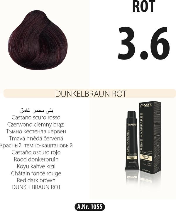 Actual product image FemMas 7.4) hair color medium blonde copper 100ml