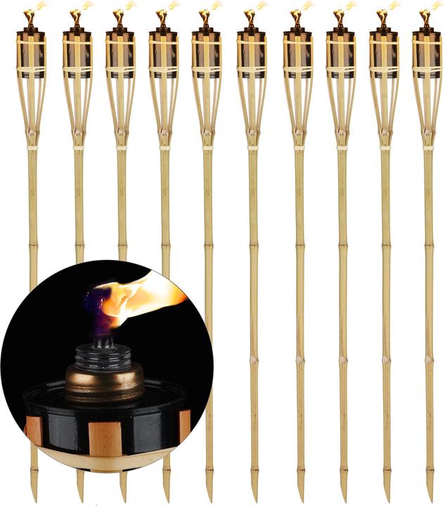 Actual product image Relaxdays Garden Torch Set Of 10