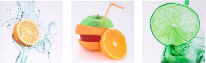Image du produit Swisshandel24 Tableau toile, tableau mural impression sur toile, 3 parties 150x50cm - Fruits (150 x 50 cm)