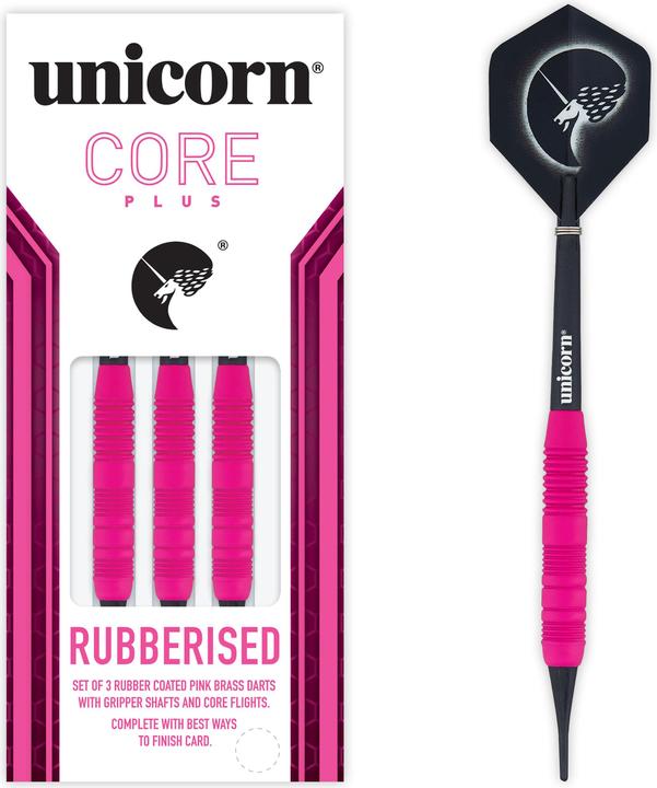 Immagine prodotto Unicorn Freccette morbide in ottone rosa gommato Core Plus 1 set (17 g)