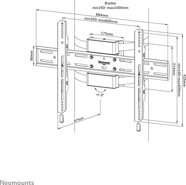 Produktbild Neomounts Select Screen Pillar Mount (fi (Stange, 77", 50 kg)